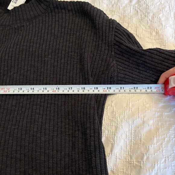 Everlane  Cozy Ribbed  Funnel Neck Sweater Black Size M  Organic Cotton Blend - Picture 12 of 14